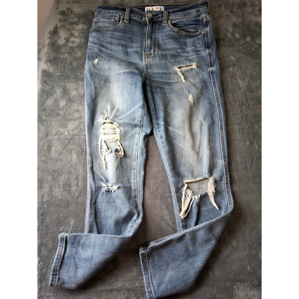 Daze Denim Womens High Rise Distressed Skinny Jeans Blue Size 29 D6003WSS-LKY